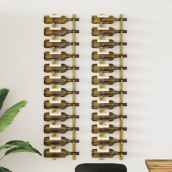 Garrafeira de parede para 12 garrafas 2 pcs ferro dourado