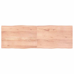 Tampo de mesa com bordas vivas carvalho tratado castanho-claro