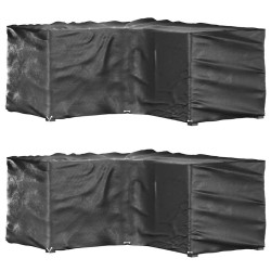Capas p/ mobília jardim forma de l 2 pcs 12 ilhós 185x185x90 cm