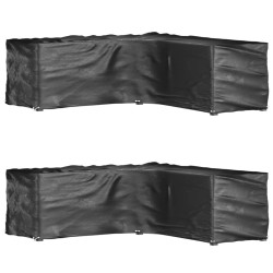 Capas p/ mobília jardim forma de l 2 pcs 16 ilhós 285x285x90 cm