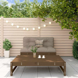2Pcs conj. lounge jardim+almofadões madeira maciça castanho-mel