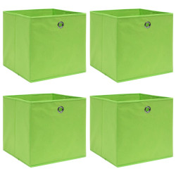 Caixas de arrumação 4 pcs 32x32x32 cm tecido verde