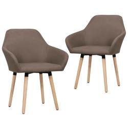 Cadeiras de jantar 2 pcs tecido castanho