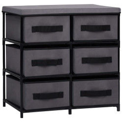 Armário de arrumação com 6 gavetas 55x29x55 cm aço cinzento