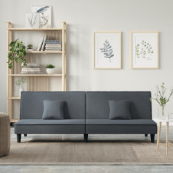 Sofá-cama veludo cinzento-escuro