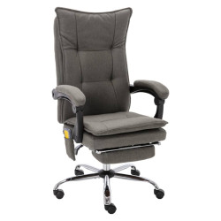 Cadeira de escritório c/ função de massagem tecido cinzento