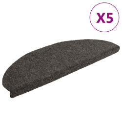 Tapetes de escada autoadesivos 5 peças 65x21x4 cm antracite semicircular grande