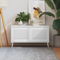 Portas de armário 2 pcs design de persiana pinho maciço branco