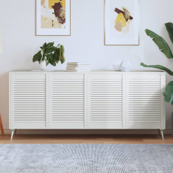 Portas de armário 4 pcs design de persiana pinho maciço branco