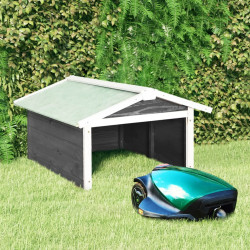 Abrigo p/ cortador de relva 72x87x50 cm abeto cinzento e branco