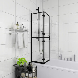Divisória de chuveiro dobrável esg 80x140 cm preto