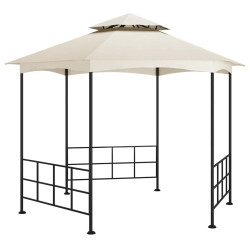 Gazebo com paredes laterais 3,1x2,7 m cor creme