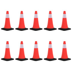Cones de sinalização refletores com bases pesadas 10 pcs 50 cm