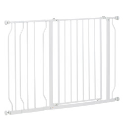 Barreira de Segurança para Cães Extensível para Escadas e Portas 75-115cm com 2 Extensões e 10-20cm Montagem a Pressão Aço Altur