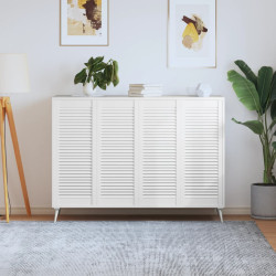 Portas de armário 4 pcs design de persiana pinho maciço branco