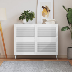 Portas de armário 4 pcs design de persiana pinho maciço branco