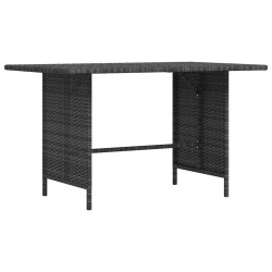 Mesa de jantar para jardim 110x70x65 cm vime PE cinzento