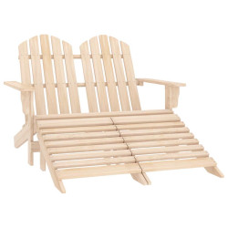 Cadeira de jardim e otomano adirondack 2 lugares abeto