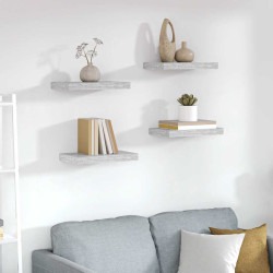 Prateleiras de parede 4 pcs 40x23,5x3,8 cm MDF cinzento-cimento