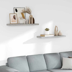 Prateleiras de parede 2 pcs 80x23,5x3,8cm MDF cinzento-cimento