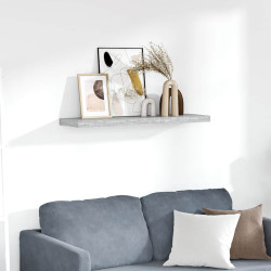 Prateleira de parede suspensa 90x23,5x3,8 cm MDF cinza cimento