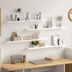 Prateleiras de parede 4 pcs 80x9x3 cm branco