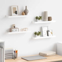 Prateleiras de parede 4 pcs 40x9x3 cm branco