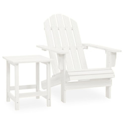 Cadeira de jardim adirondack com mesa madeira de abeto branco
