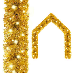 Grinalda de natal com luzes LED 10 m dourado