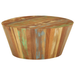 Mesa de centro ø65x31 cm madeira recuperada maciça