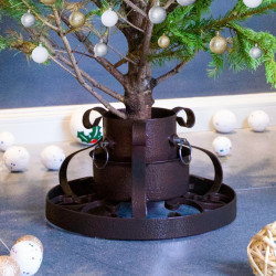 Suporte para árvore de natal 29x29x15,5 cm cobre antigo