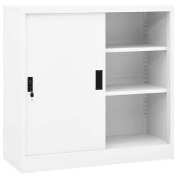 Armário de escritório c/ porta deslizante 90x40x90cm aço branco