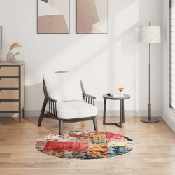 Tapete lavável φ120 cm patchwork multicor