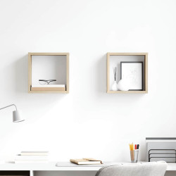 Prateleiras de parede em forma de cubo 2 pcs 26x15x26 cm sonoma