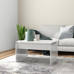 Mesa de centro 68x50x38 cm derivados madeira branco brilhante
