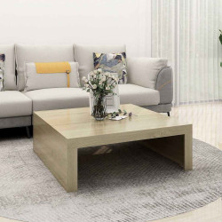 Mesa de centro 100x100x35 cm derivados madeira carvalho sonoma