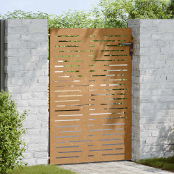 Portão de jardim 85x150 cm aço corten design quadrados