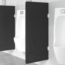 Divisória privacidade p/ urinol de parede vidro temperado preto