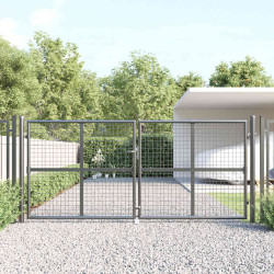 Portão de jardim em tela antracite 300x125 cm aço galvanizado.