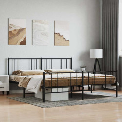 Estrutura de cama sem colchão com pés 180x200 cm preto
