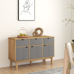 Aparador otta 114x43x73,5 cm pinho maciço castanho/cinza