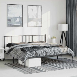 Estrutura de cama com cabeceira 183x213 cm metal preto