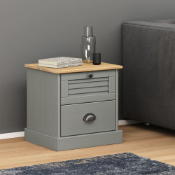 Mesa de cabeceira vigo 42x35x42 cm pinho maciço cinzento