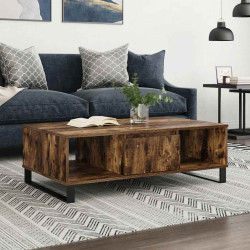 Mesa de centro 104x60x35cm derivados de madeira carvalho fumado