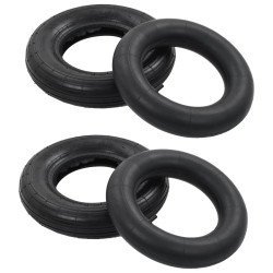 Conj. pneus e câmaras p/ carrinho mão 4 pcs 3.50-8 4pr borracha
