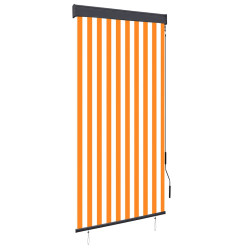 Estore de rolo para exterior 100x250 cm branco e laranja