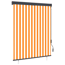 Estore de rolo para exterior 140x250 cm branco e laranja