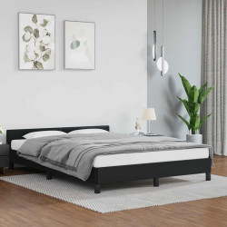 Estrutura cama c/ cabeceira sem colchão 140x200 cm preto