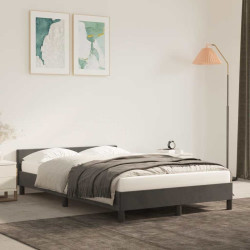 Estrutura de cama sem colchão 120x200 cm veludo cinzento-escuro