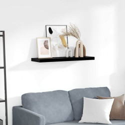 Prateleira de parede suspensa 80x23,5x3,8 cm MDF preto
